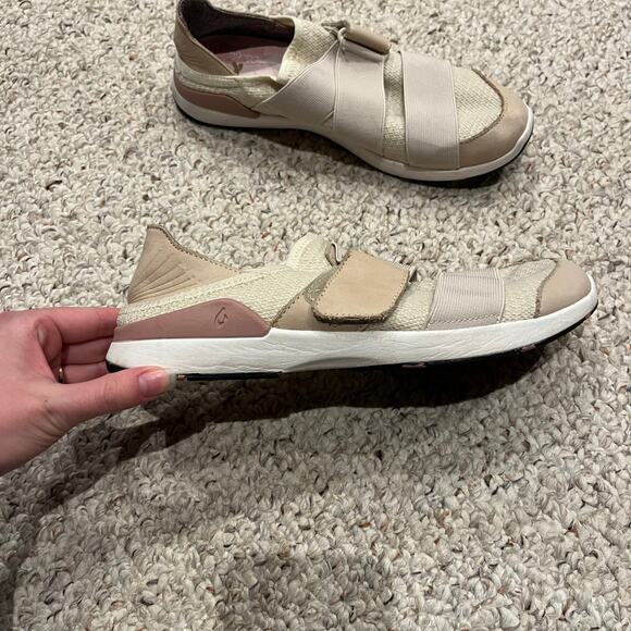 Olukai Womens Mikilua Kako'o Slip on Sneaker Shoes Sz 8.5 Bone Stretch - Picture 9 of 9